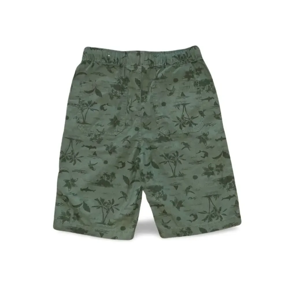Childrens Place Green Tropical Cargo Shorts Size 16